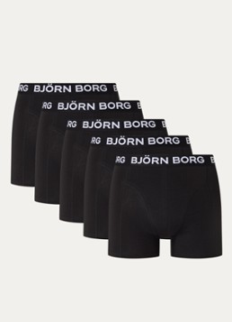 Björn Borg Heren Boxershorts met logoband in 5-pack in de kleur Zwart, maat: S