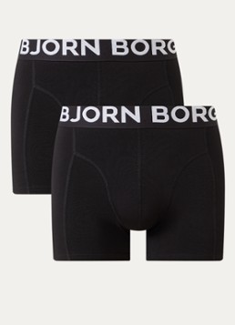 Björn Borg Heren Boxershorts met logoband in 2-pack in de kleur Zwart, maat: M