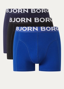 Björn Borg Heren Boxershorts met logoband in 3-pack in de kleur Royalblauw, maat: L