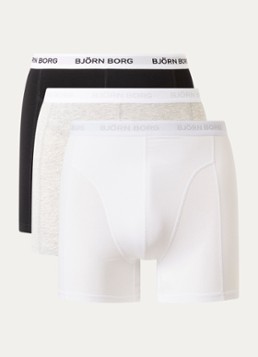 Björn Borg Heren Boxershorts met logoband in 3-pack in de kleur Wit, maat: XXL