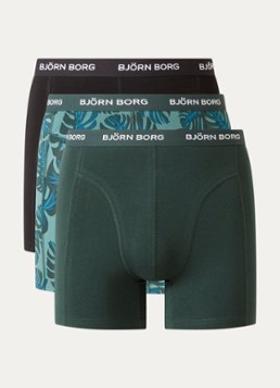 Björn Borg Heren Boxershorts met logoband in 3-pack in de kleur Donkergroen, maat: XXL