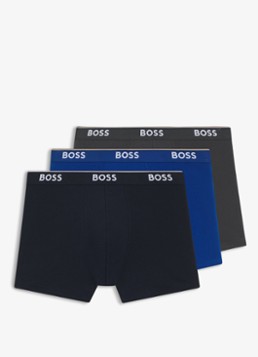 BOSS Heren Boxershorts met logoband in 3-pack in de kleur Blauw