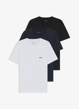 BOSS Heren T-shirt met ronde hals in 3-pack in de kleur Donkerblauw