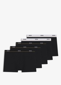 BOSS Heren Boxershorts met logoband in 5-pack in de kleur Zwart