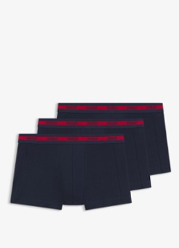 HUGO Heren Boxershorts van katoen in 3-pack in de kleur Donkerblauw