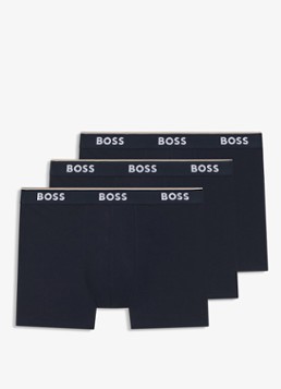 BOSS Heren Boxershorts met logoband in 3-pack in de kleur Grijs