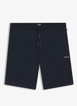 BOSS Heren Mix&Match straight fit korte loungebroek met logo in de kleur Donkerblauw