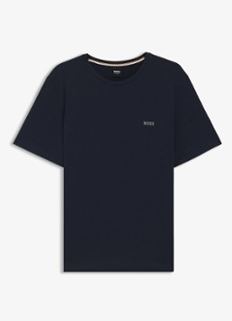 BOSS Heren Mix&Match pyjamatop met logoborduring in de kleur Donkerblauw