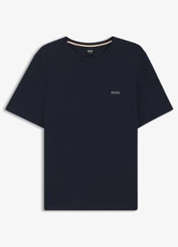 BOSS Heren Mix&Match pyjamatop met logoborduring in de kleur Donkerblauw