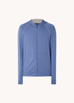 BOSS Heren Mix&Match sweatvest met logoborduring en steekzakken in de kleur Blauw