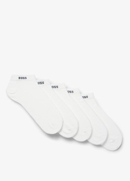 BOSS Heren Sokken met logo in 5-pack in de kleur White-100 / Wit