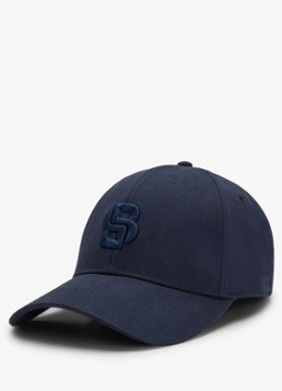 BOSS Heren Zed pet met logoborduring in de kleur Dark Blue-404 / Blauw