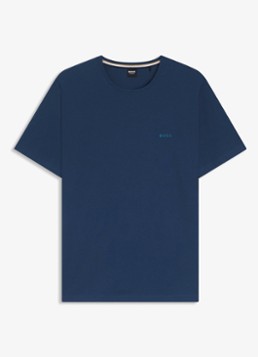 BOSS Heren Pyjamatop met logo in de kleur Petrol