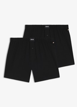 BOSS Heren Boxershorts met logo in 2-pack in de kleur Zwart