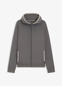 BOSS Heren Sweatvest met steekzakken en capuchon in de kleur Donkergrijs