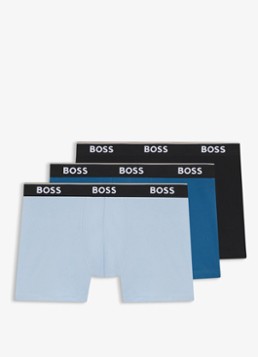 BOSS Heren Boxershorts met logoband in 3-pack in de kleur Open Blue-462 / Blauw