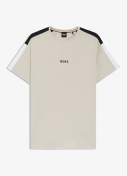 BOSS Heren T-shirt met logo in de kleur Beige