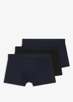 BOSS Heren Set van drie korte boxers met logo’s van stretchkatoen in de kleur Open Blue-482 / Blauw