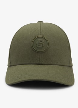 BOSS Heren Pet met logo in de kleur Olijfgroen