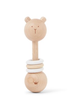BamBam Wooden Bear rammelaar van hout