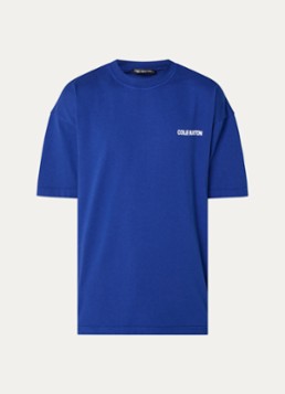 Cole Buxton Heren Sportswear T-shirt met logo- en backprint in de kleur Blauw, maat: S
