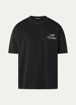 Cole Buxton Heren T-shirt met logoborduring in de kleur Zwart, maat: S