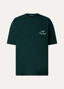 Cole Buxton Heren T-shirt met logoborduring in de kleur Donkergroen, maat: S