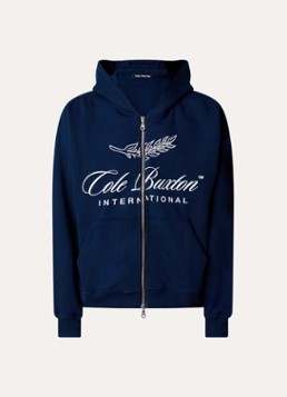 Cole Buxton Heren Sweatvest met capuchon en steekzakken in de kleur Donkerblauw, maat: M
