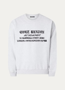 Cole Buxton Heren Sweater met logoprint in de kleur Lichtgrijs, maat: L
