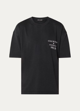Cole Buxton Heren Athletic Inc. T-shirt met logo- en backprint in de kleur Zwart, maat: S