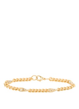 Kroonjuweeltjes Dames Kristal Figaro armband verguld in de kleur Goud, maat: OS