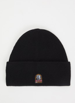 Parajumpers Dames Garmo ribgebreide muts met logo in de kleur Zwart, maat: S/M