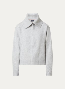 Parajumpers Dames Spinga fijngebreid vest in wolblend met col in de kleur Grijsmele, maat: L
