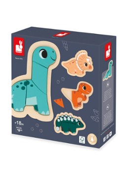 Janod Dino 4 moeilijkheden puzzelset
