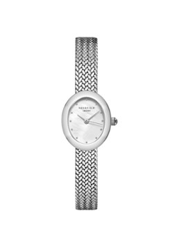 Rosefield Dames Mini Oval horloge MWSMS-M05 in de kleur Zilver, maat: 18x22mm