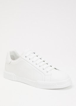 Dolce & Gabbana Heren Portofino sneaker van kalfsleer in de kleur Gebroken wit, maat: 43