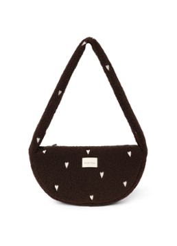 Studio Noos Dames Crossbodytas van teddy in de kleur Donkerbruin, maat: OS
