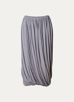 Alaïa Dames twisted midi rok met plooien in de kleur Grijs, maat: 40