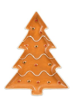 Mica Decorations Peperkoek serveerschaal 22,5 cm Bruin - Deal