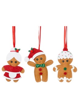 Mica Decorations Peperkoek kersthanger 11 cm set van 3 Bruin - Deal