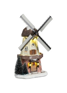 Luville Collectables Windmolen met verlichting 27 cm Bruin - Deal
