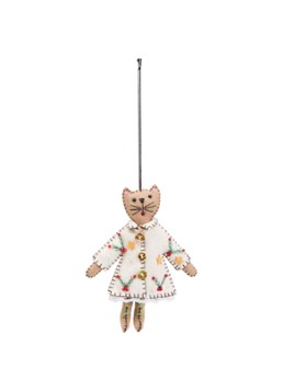 Meander Kat met Kerstjurk 14 cm Gebroken wit - Deal