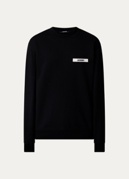 Jacquemus Heren Sweater met logo in de kleur Zwart, maat: XL