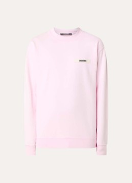 Jacquemus Heren Sweater met logo in de kleur Roze, maat: L