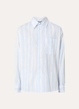 Jacquemus Heren Regular fit overhemd met streepprint en borstzak in de kleur Blauw, maat: 52