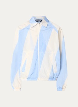 Jacquemus Heren Le Coupe jack met streepprint in de kleur Blauw, maat: 50