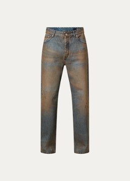 Jacquemus Heren Straight leg jeans met verwassen afwerking in de kleur Beige, maat: 32