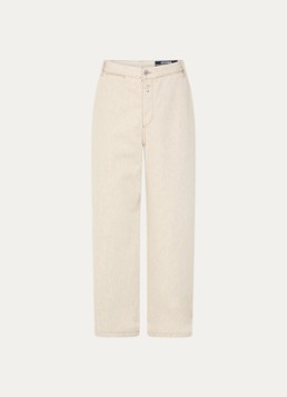 Jacquemus Heren Paysan wide leg jeans met gekleurde wassing in de kleur Creme, maat: 34