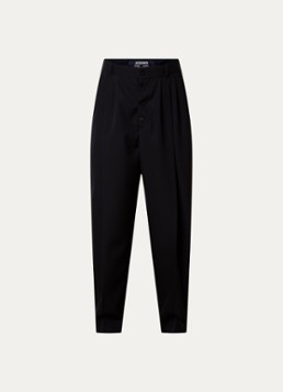 Jacquemus Heren Fernando loose fit pantalon van wol met steekzakken in de kleur Zwart, maat: 48