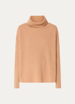 Max & Co Dames Scorgere ribgebreide trui van kasjmier in de kleur Camel